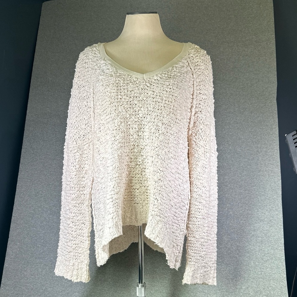 Women’s Free People V-neck Sweater Oversized XS Long Sleeve